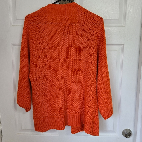 (1346) Chico's Woman's Long Sleeve Open Front Sweater, Size: 2 Color: Orange - Picture 14 of 16